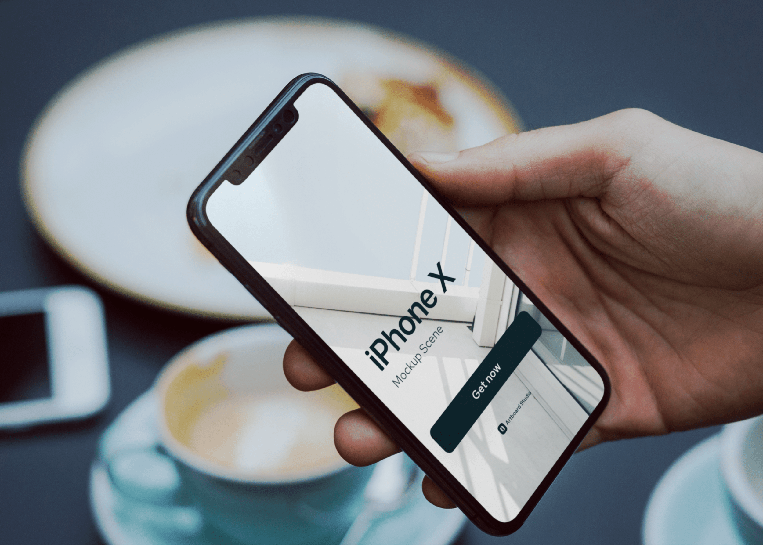 This is a stunning high quality hand holding a psd smartphone mockup to showcase any mobile design in style. Hand Holding Iphone X Mockup Scene