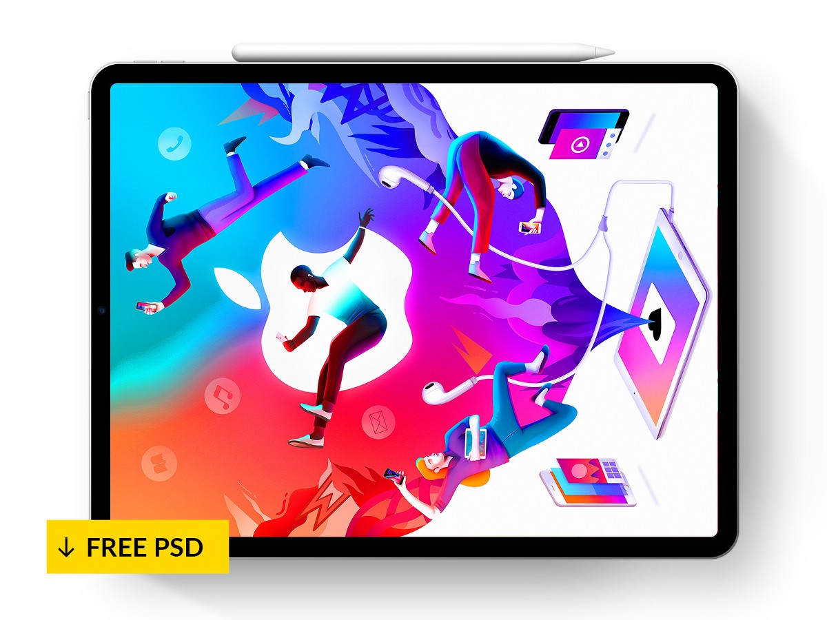 Fashion & apparel imac ipad iphone macbook packaging paper & books posters & pictures signs & billboards. Free Ipad Pro Mockups For 2020 Psd Sketch December 2021 Ux Planet