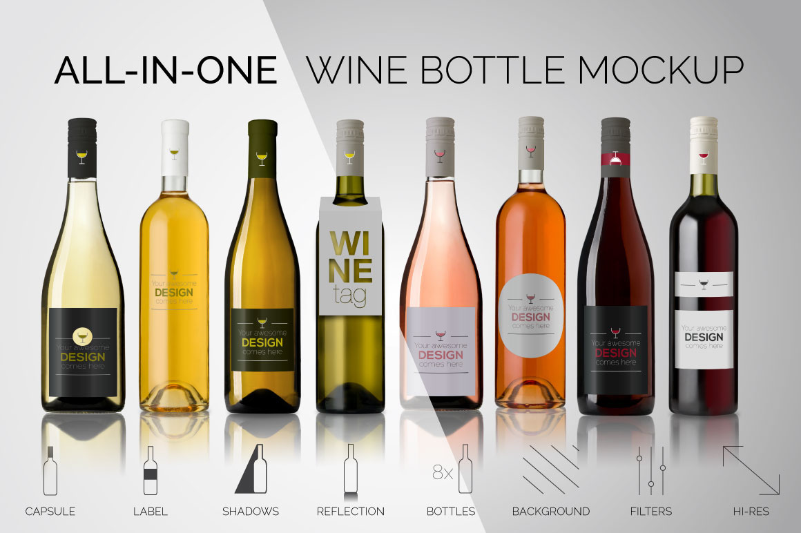 Best free bottle mockups for photoshop psd from the trusted websites. 75 Free Wine Bottle Mockup Templates Graphic Design Resources