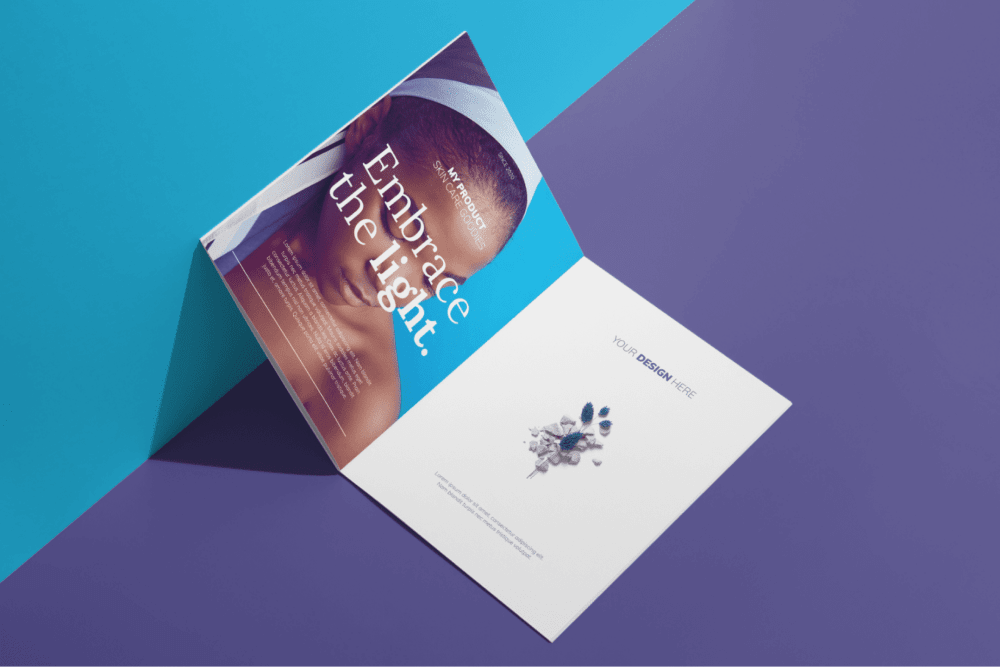 Get here #6 men’s tracksuit stand collar mock up. Animated Magazine Mockup