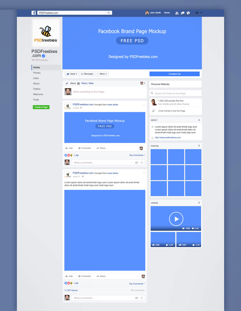 16+ Download Facebook Mockup Psd Free PSD